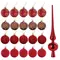 Шары новогодние ёлочные "Red Wine" набор 21 предмет пластик красный Золотая Сказка