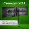 Кронштейн для двух мониторов настольный VESA 75х75 100х100 17"-32" до 16 кг. SONNEN STATIC